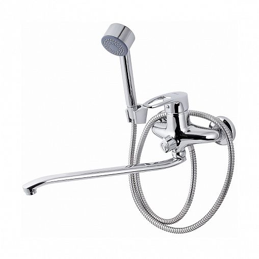 Смеситель для ванны с душем Fauzt FZS-888-126, с длинным изливом, однорычажный, хром фото