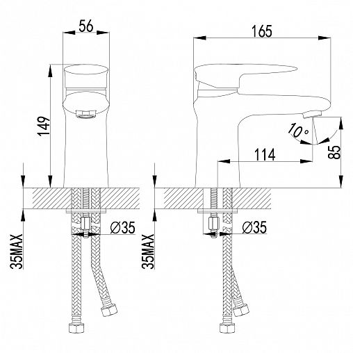Смеситель для раковины с коротким изливом Lemark Status LM4406C, однорычажный, хром фото