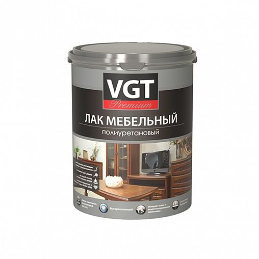 Лак мебельный VGT Premium, полиуретановый, глянцевый, 2,2 кг фото