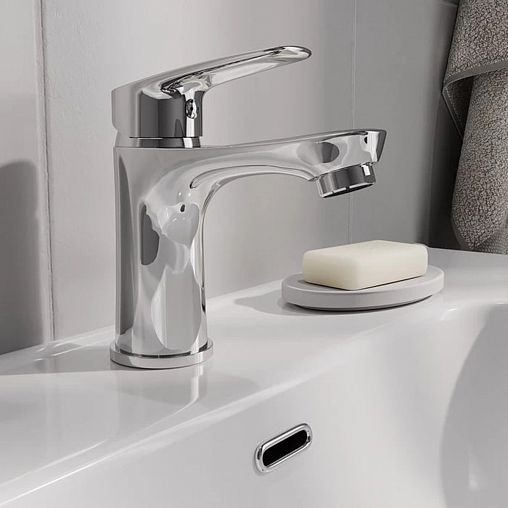 Смеситель для раковины с коротким изливом Milardo Horizont HORSB00M01, однорычажный, хром фото