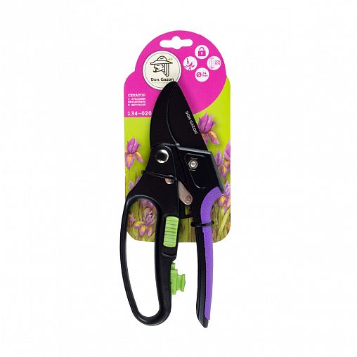 Секатор Don Gazon, с храповым механизмом и масленкой фото