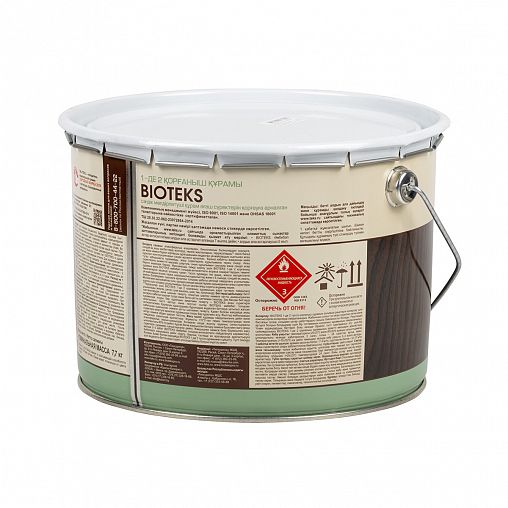 Защитный лессирующий состав для дерева Bioteks 2-в-1, 9 л, тик фото