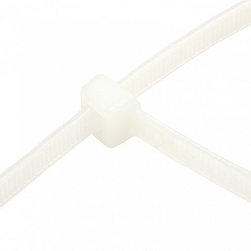 Хомут-стяжка Rexant, нейлон, 4,8 x 500 мм, 100 шт, белый фото