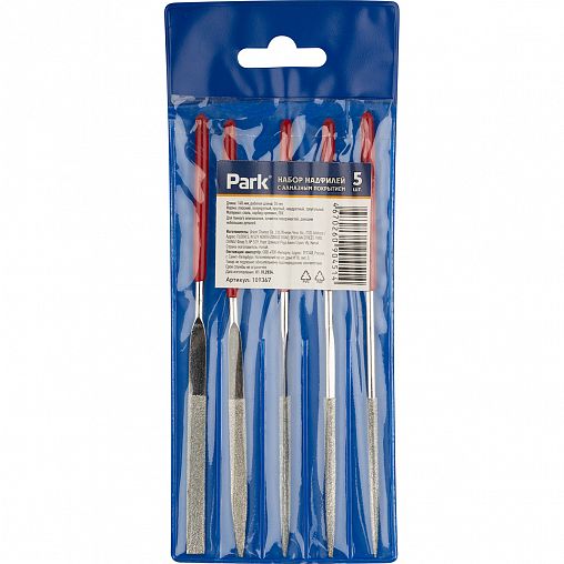 Набор надфилей Park, с алмазным покрытием, 5 шт фото