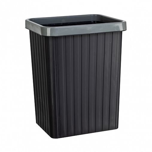 Бак для мусора прямоугольный Happi Dome, 13 л, черно-серый фото
