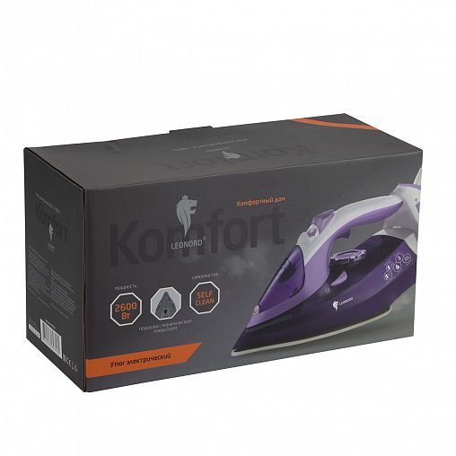Утюг беспроводной Leonord LE-1807U, 2600 Вт, подошва керамическая, фиолетовый фото