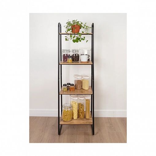 Стеллаж ЗМИ Скандинавия 14, 4 полки, 45 x 38,5 x 147 см, черный фото