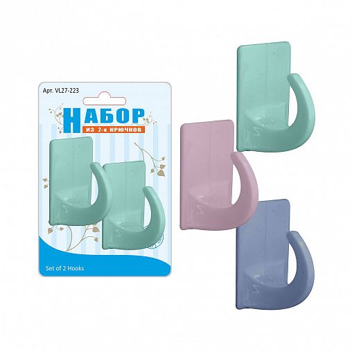 Крючки самоклеящиеся Мультидом VL27-223, 2 шт, микс фото