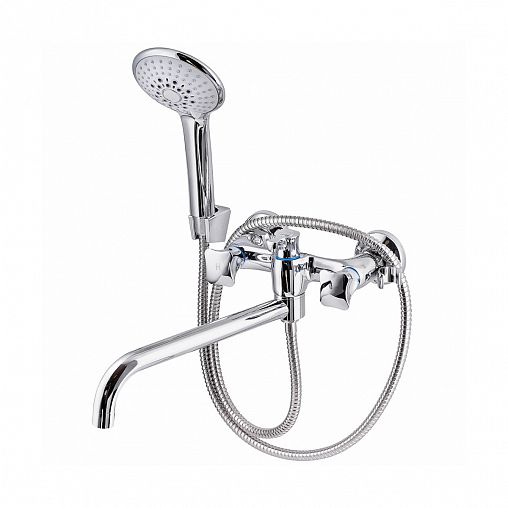 Смеситель для ванны с душем Профсан ПСМ-192-38, с длинным изливом, двухвентильный, хром фото