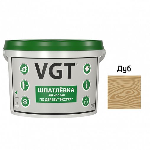 Шпатлевка по дереву VGT Экстра, акриловая, 7,5 кг, дуб фото