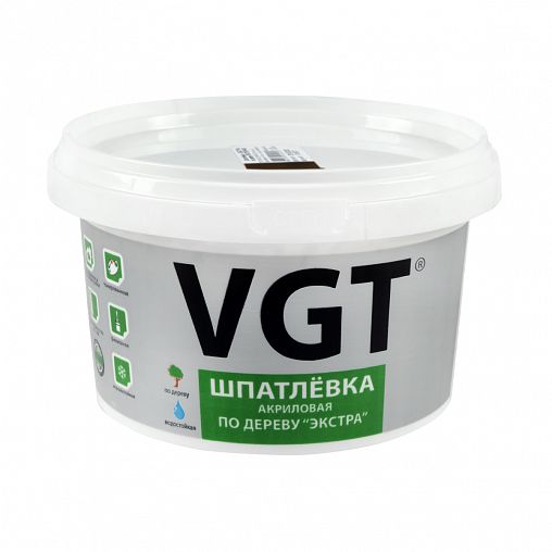 Шпатлевка по дереву VGT Экстра, акриловая, 1 кг, венге фото