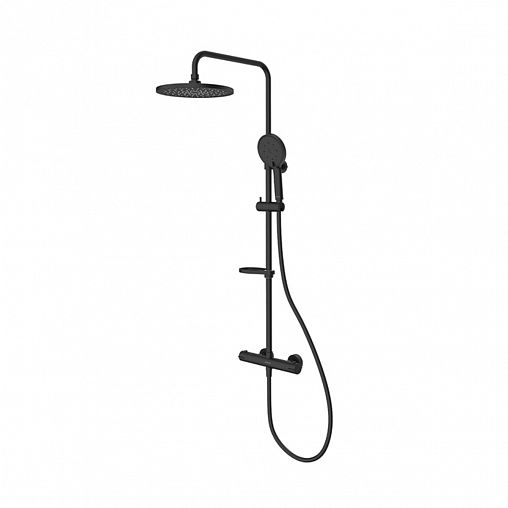 Душевая система с тропическим душем Milardo Ideal Spa, черная матовая фото