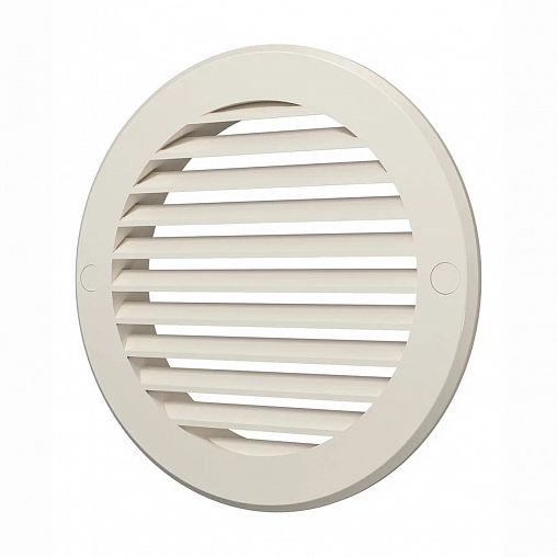 Вентиляционная решетка Era 12РКН Ivory, пластиковая, с фланцем D 125 мм, D 161 мм фото