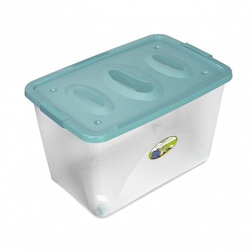 Ящик универсальный Martika Астело, на колесах, 600 x 400 x 360 мм, бирюзовый фото