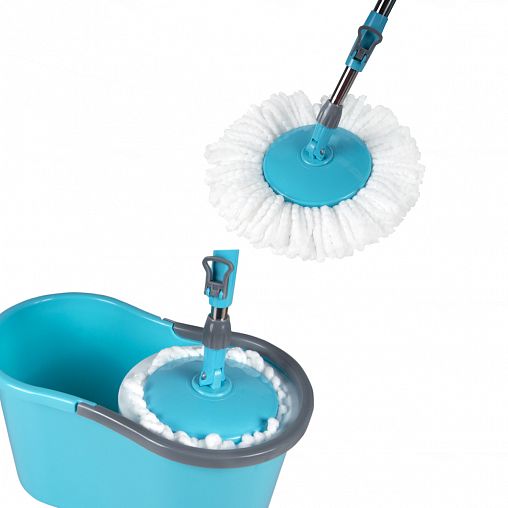 Комплект для уборки Рыжий кот (ведро с отжимом, швабра Торнадо MopM-18, насадка из микрофибры) фото