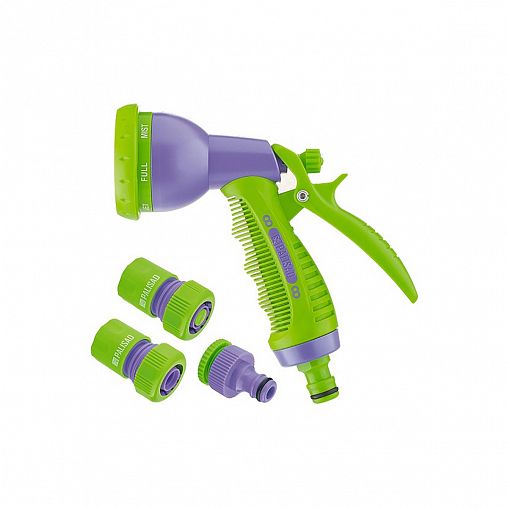 Набор для подключения шланга Palisad, (пистолет 8 режимов полива, адаптер, 2 соединителя), 3/4" фото