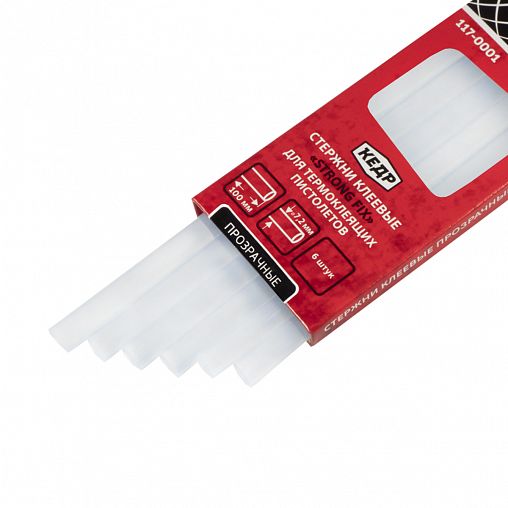 Клеевые стержни для термопистолета Кедр, 7,2 x 100 мм, прозрачные, 6 шт фото