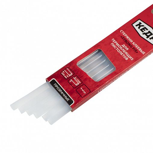 Клеевые стержни для термопистолета Кедр, 7,2 x 200 мм, прозрачные, 6 шт фото