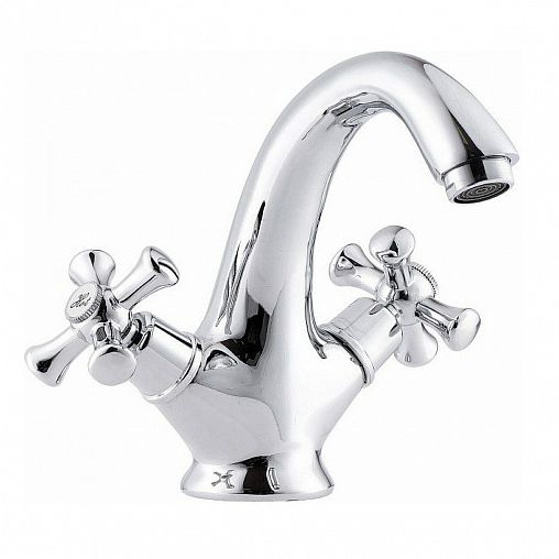 Смеситель для раковины с коротким изливом Профсан ПСМ-712-75, двухвентильный, хром фото