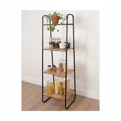 Стеллаж ЗМИ Скандинавия 14, 4 полки, 45 x 38,5 x 147 см, черный фото