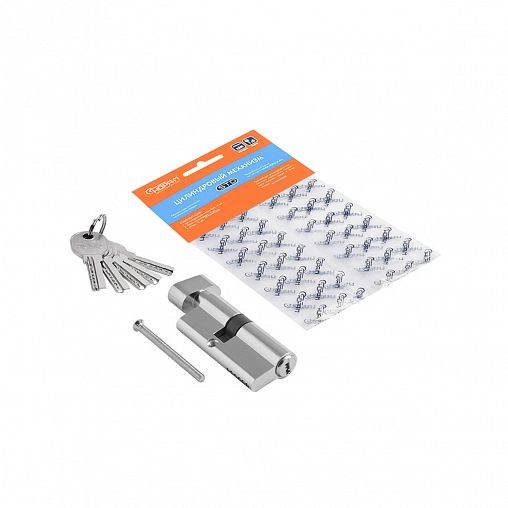 Цилиндровый механизм Нора-М STD AL ЛПВ-70 (40-30В), ключ/вертушка, хром фото