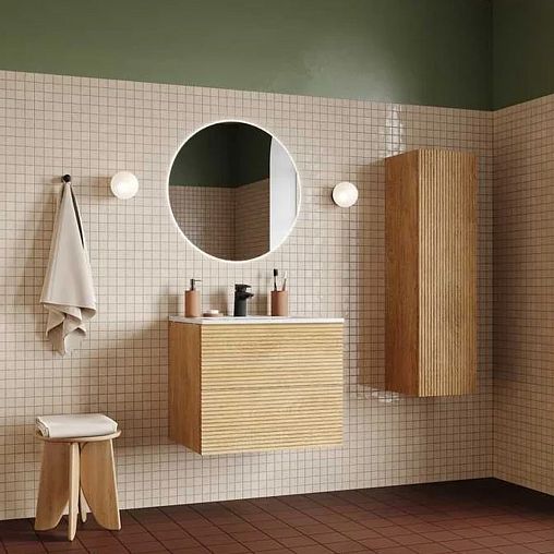 Тумба с раковиной подвесная IDDIS Bild, 45,2 x 79,9 x 50 см, светлый дуб фото Тумба с раковиной подвесная IDDIS Bild, 45,2 x 79,9 x 50 см, светлый дуб фото