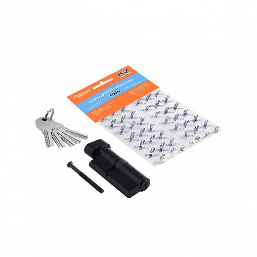 Цилиндровый механизм Нора-М STD AL ЛПВ-70 (40-30В), ключ/вертушка, черный фото