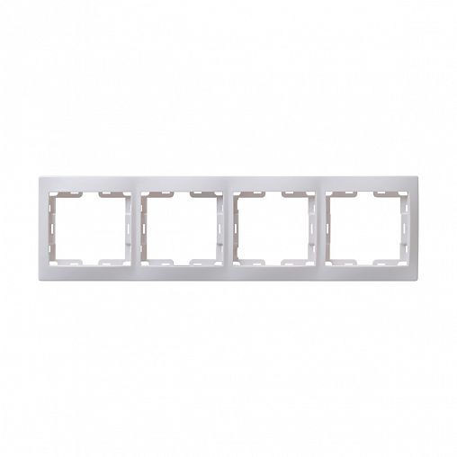 Рамка IEK Кварта РГ-4-КБ, 4 поста, горизонтальная, белый фото