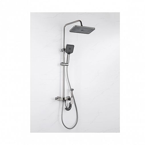 Душевая система с тропическим душем Профсан ПСМ-900-82GA, со смесителем, графит фото