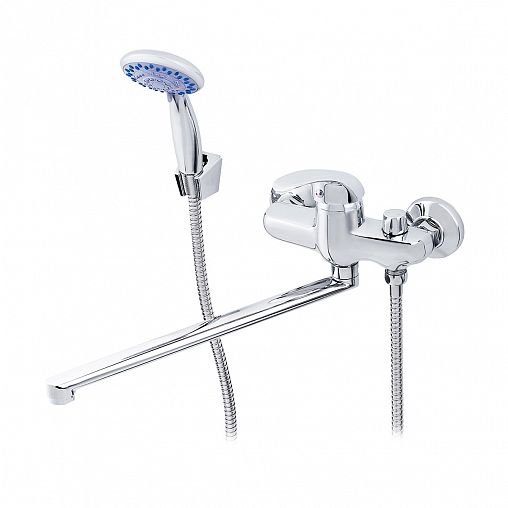 Смеситель для ванны с душем Tsarsberg TSB-942-1202, с длинным изливом, однорычажный, хром фото