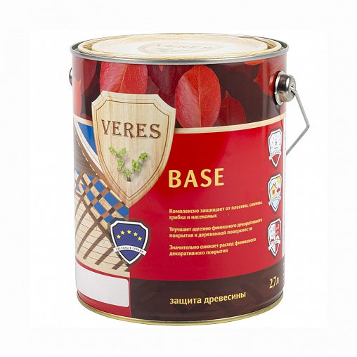 Грунтовка по дереву Veres Base, бесцветная, 2,7 л цена - купить в ...