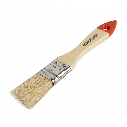 Кисть плоская Шабашка №1, натуральная щетина, деревянная ручка, 25 мм фото