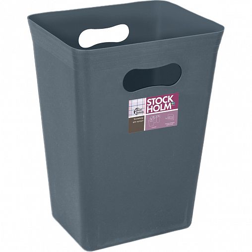 Ведро для мусора Plast Team Stockholm, квадратное, 10 л, вулканический базальт фото