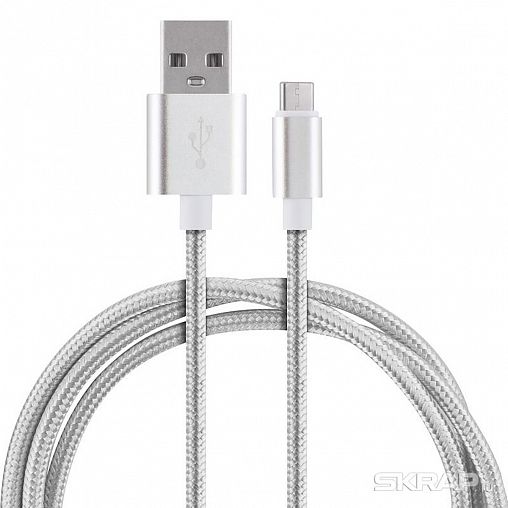 Кабель Energy ET-01, USB - Type-C, 1 м, серебро фото