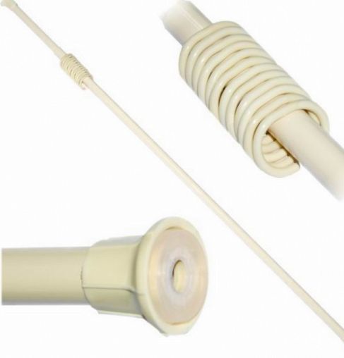 Карниз для ванной раздвижной Violet, с кольцами, 210 см, бежевый фото