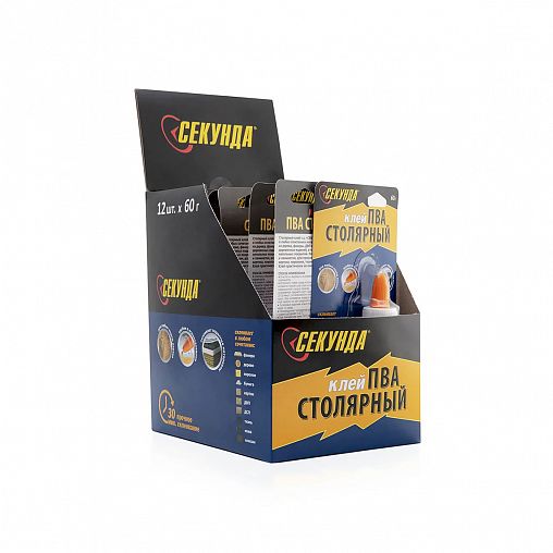 Клей ПВА столярный Секунда, 60 г, белый фото