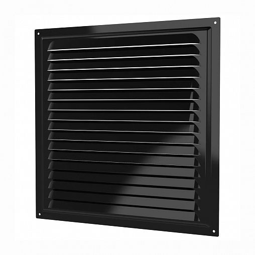 Разъемная вентиляционная решетка Era 3030МЭ Black, стальная, с сеткой, 300 x 300 мм фото