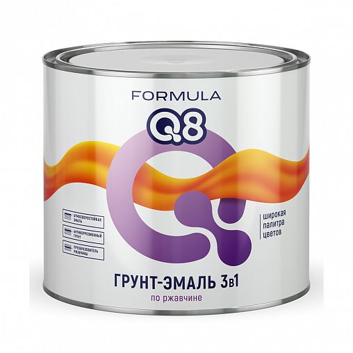 Грунт-эмаль по ржавчине Formula Q8 3 в 1, матовая, 1,9 кг, зеленая фото