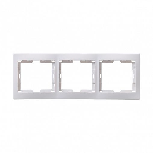 Рамка IEK Кварта РГ-3-КБ, 3 поста, горизонтальная, белый фото