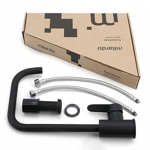 Смеситель для кухни Milardo Poli POLBLL0M05, черный матовый фото