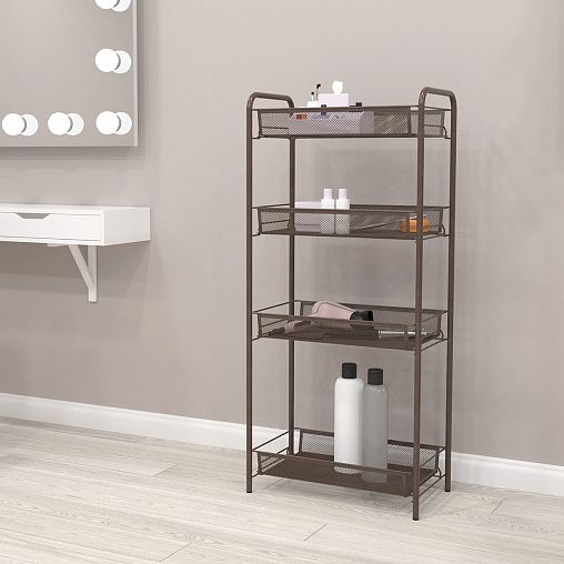 Этажерка ЗМИ Ладья 24, 4 корзины, 44 x 25 x 96 см, медный антик фото