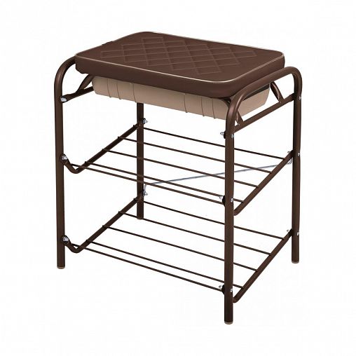 Банкетка для обуви Haushalt НБ2/BR, мягкое сиденье, 44 x 33 x 51,6 см, каркас коричневый фото