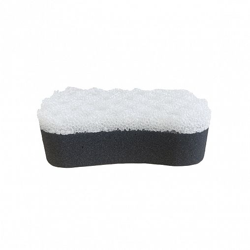 Губка для тела York Black & White, массажная, 16,4 x 9,3 x 5 см, черно-белая фото