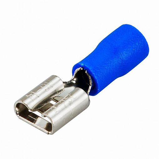 Клемма плоская изолированная Rexant, гнездо 7,4 мм, 1,5 - 2,5 мм², синяя, 10 шт фото