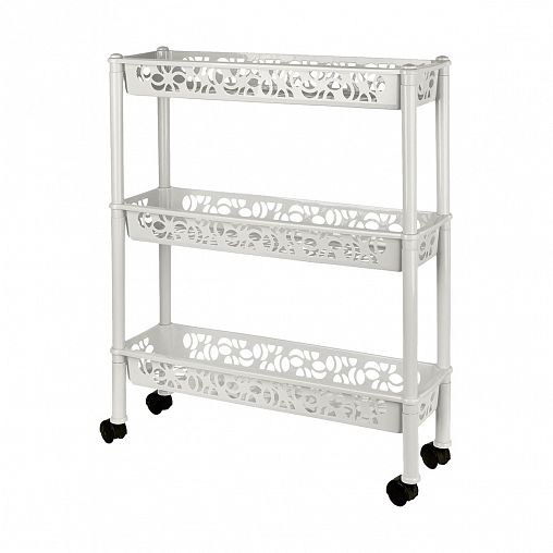 Этажерка трехсекционная Keeplex Light KL283012048, на колесах, белое облако фото