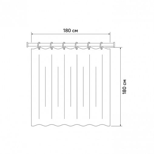 Штора для ванной IDDIS Promo P08PV11i11, 180 x 180 см, PEVA фото