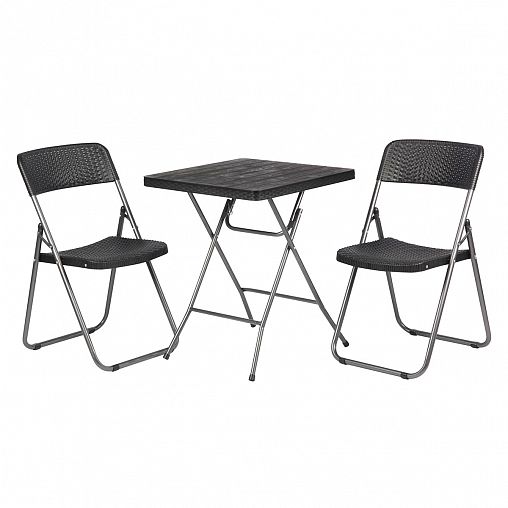 Комплект садовой мебели Park Аккорд (2 стула, 1 стол), черный фото