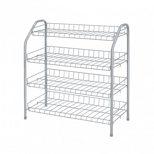 Этажерка для обуви Nika, 4 полки, 70 x 66 x 28 см, матовый серый фото
