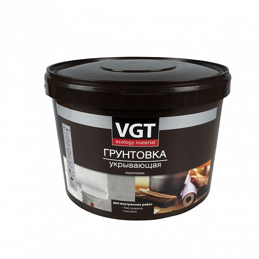 Грунтовка укрывающая для внутренних работ VGT ВД-АК-0301, для механизированного нанесения, 15 кг фото