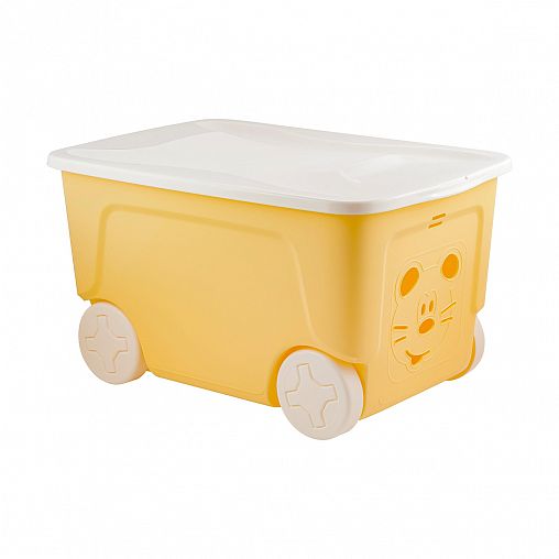 Ящик для игрушек на колесах Lalababy Play with Me, 59 x 38,3 x 33 см, 50 л, солнечный зайчик фото